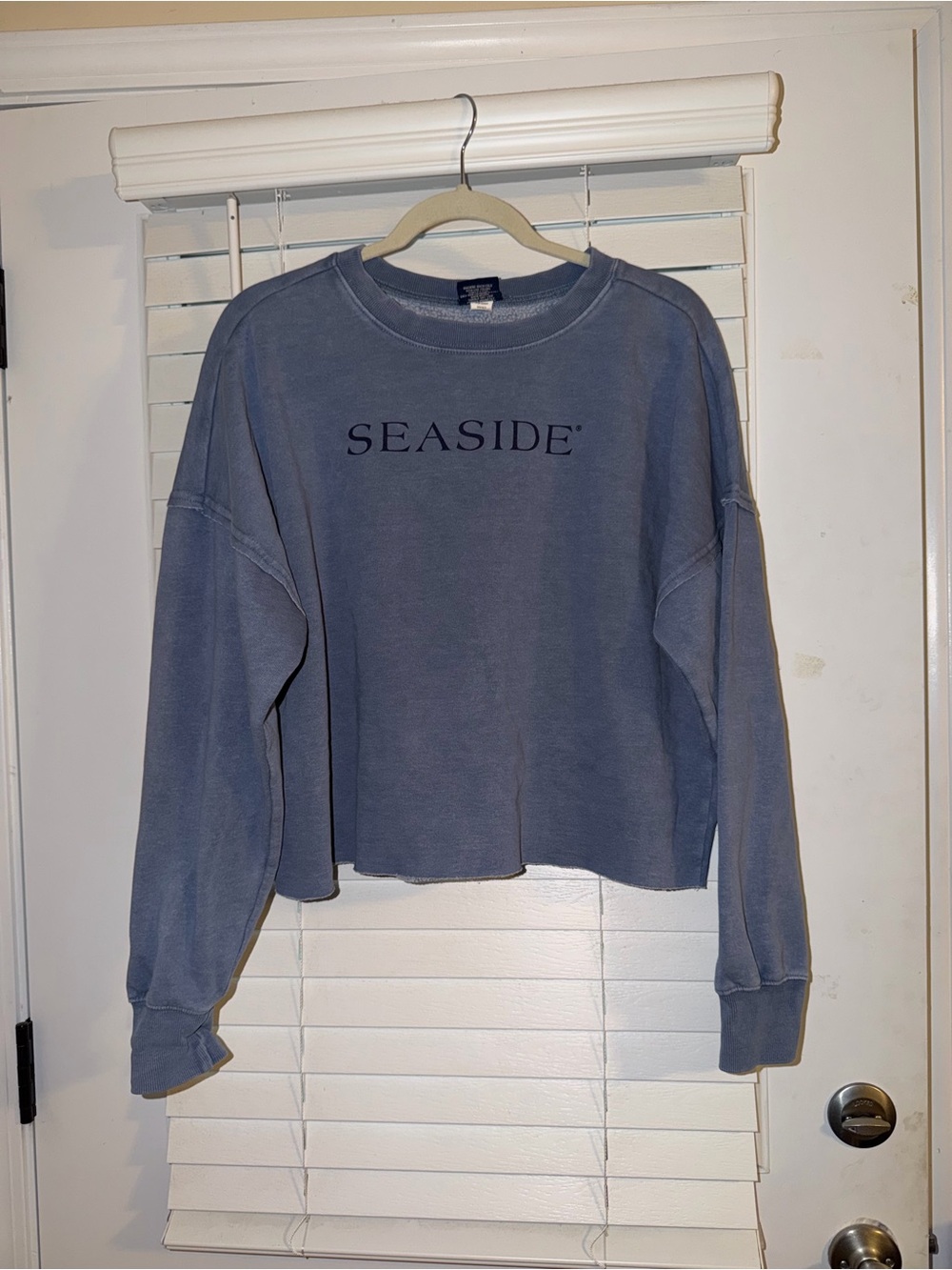 Charles River Apparel Seaside Cropped Crewneck - Dusty Blue